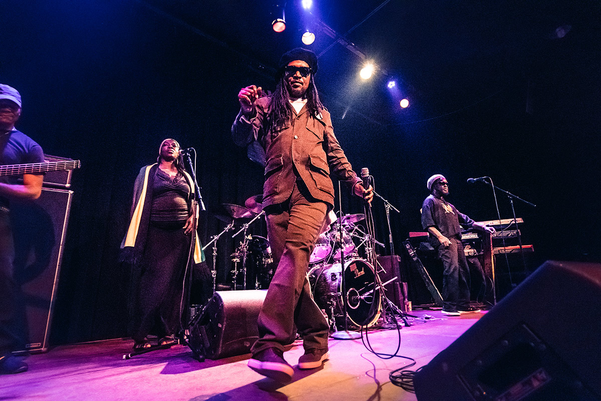 Black Uhuru performing and dancing